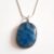 Unique One-of-a-Kind Handmade Slate Grey and Blue Fused Glass Pendant Necklace