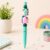 Handmade Dino Fidget Pen – Colourful Polymer Clay Bead Pen – Lightweight Sensory Pen UK – Student Focus Tool