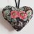 Vintage Rose Hanging Heart Decoration – Handmade Gift