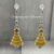 Handmade Yellow Enamelled Silver Christmas Tree Charm Earrings.