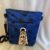 Blue Paw Print Waterproof Vinyl Dog Walking Bag with Front Dispense for Doggie Doo Bags