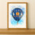 Hot Air Balloon Watercolour Style Card or Print