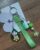Green Floral Charm Keychain – Glitter Resin Drop, Ribbon & Tassel Bag Accessory