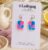 Cool Bloom Tile Polymer Clay Earrings – Fuchsia & Sky Blue Handmade Abstract Tile Earrings UK