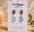 PetalLeaf Blue Botanical Earrings – Polymer Clay and Walnut Wood Handmade in Sheffield by Lollygag Jewellery