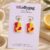 Warm Bloom Tile Polymer Clay Earrings – Red & Yellow Handmade Abstract Tile Earrings UK