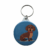 Adorable Brown and Tan Dachshund Keyring on Blue Background