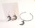 Moon charm earrings and rhodium plated bangle set with 925 silver chain and wires
