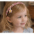 Girls Pink Headband with hand embroidered daisies, Liberty ribbon bow, a flower charm and beads
