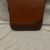 Two Tone Brown Vinyl Crossbody Messenger Bag with Front Flap